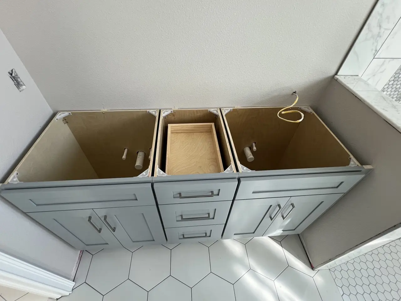 Gray shaker kitchen cabinetry in a Tampa Bay remodel